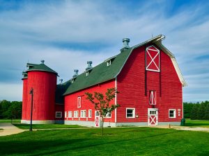 Red Barn on an Indiana Farm. 